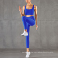 New Design Gym Wear Sets Women Quick Dry Workout 2 Piece Sport Set Back Cross Ribbed Seamless Yoga Set